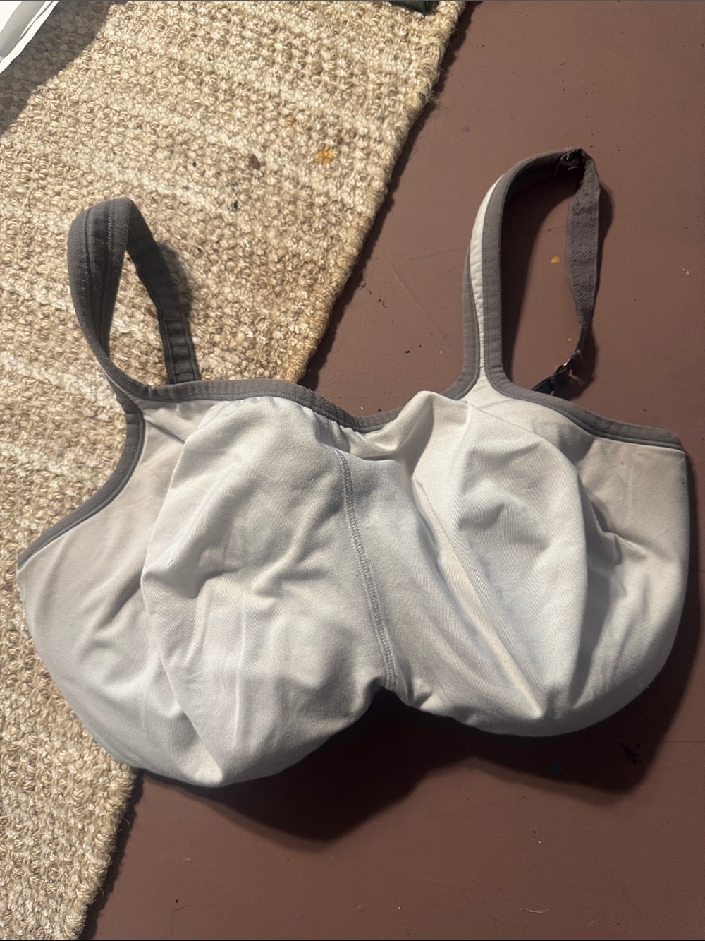 Natori White & Gray Wired Sports Bra 36H